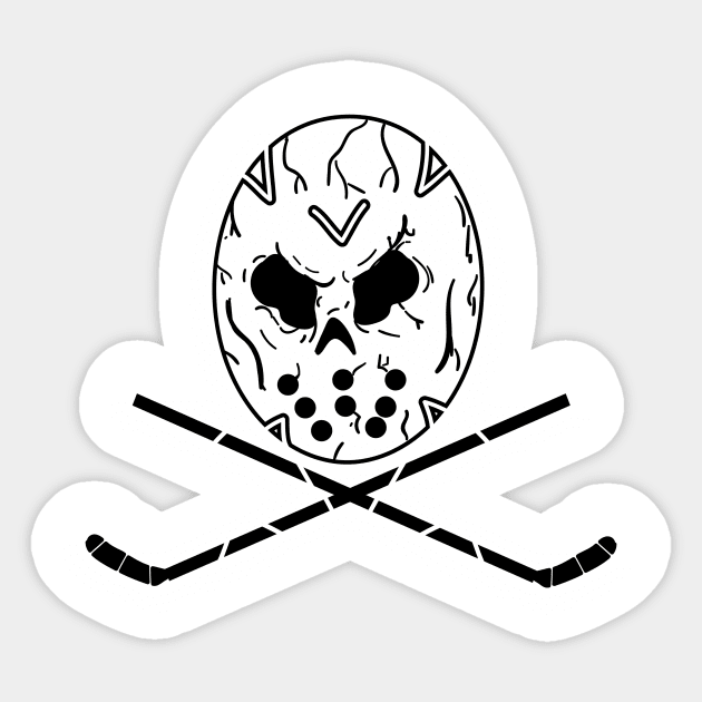 Hockey Skull and Crossbones Sticker by Sbrown1521